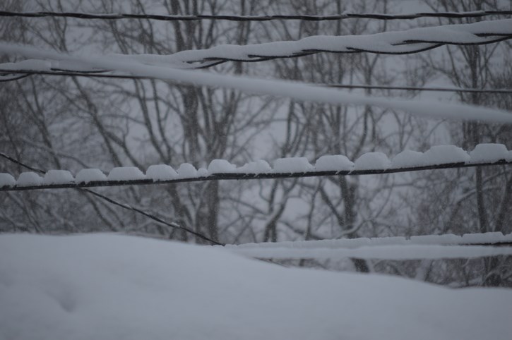 ice on power lines