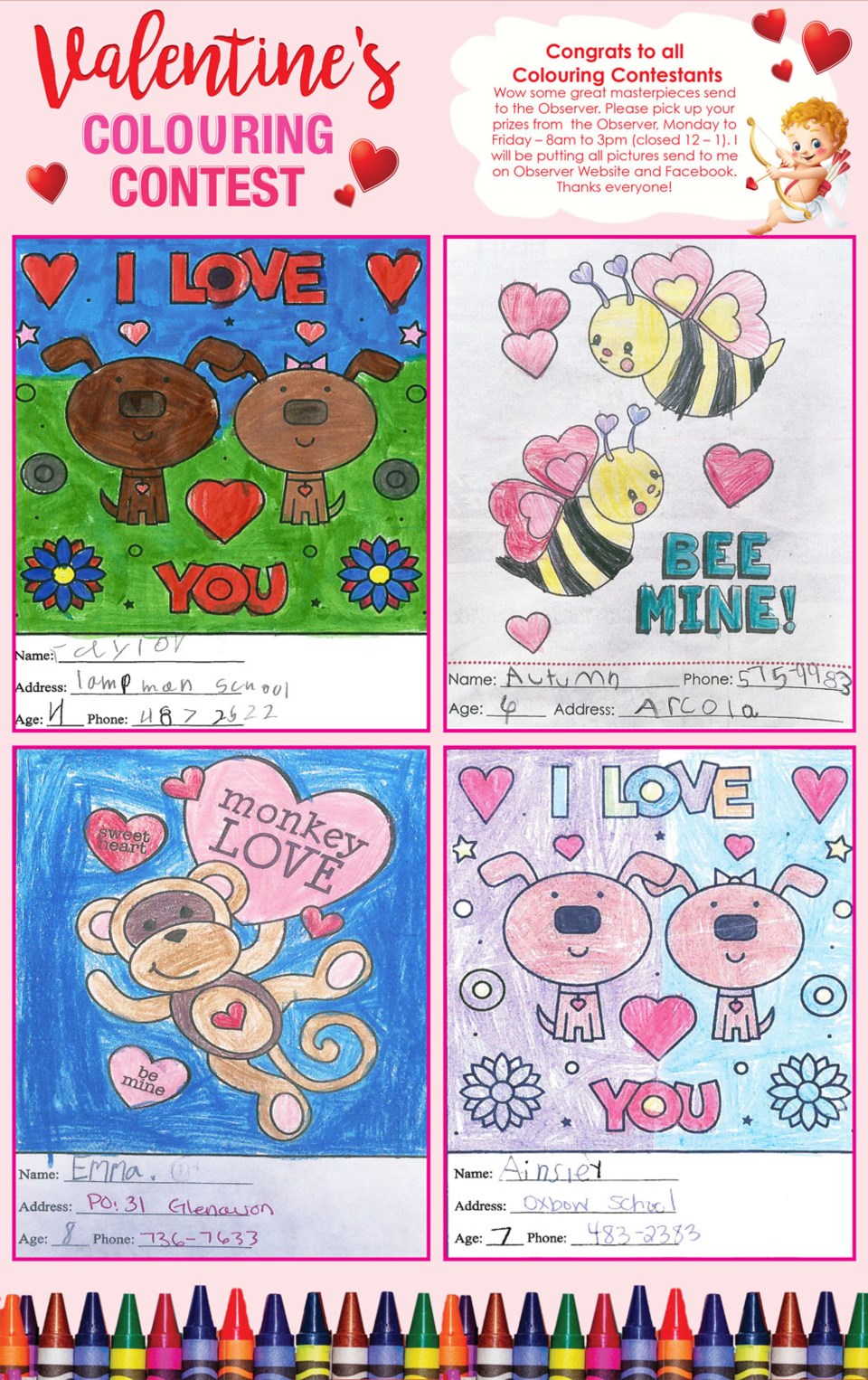 Valentine's Day Coloring Contest