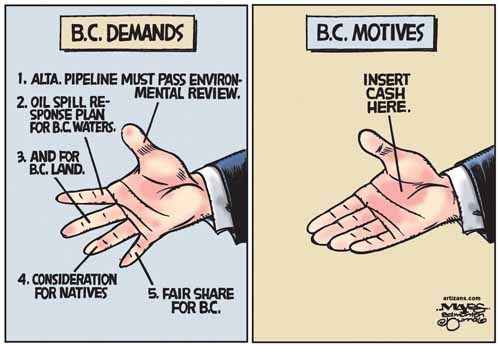 B.C. blocks Northern Gateway pipeline with demands and motives.