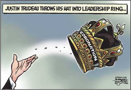 Justin Trudeau throws his hat into Liberal Leadership ring.