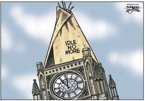 'Idle No More' teepee sits atop Parliament