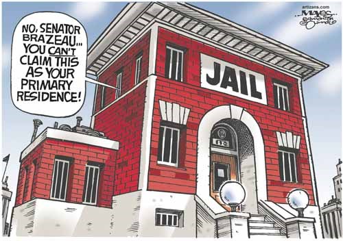 Patrick Brazeau claims jail as his primary residence.