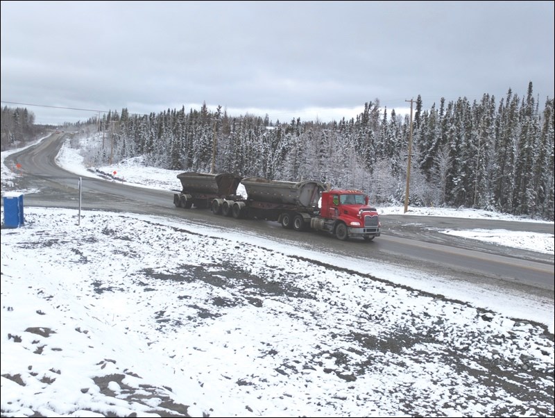 Semi driving