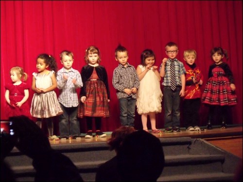 Busy Bees Preschool performing at the Borden School Christmas concert.