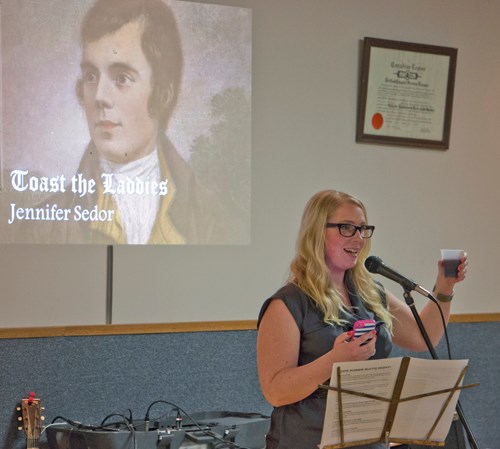 Jenn Sedor, in true Burns fashion, of poetically writing her toast got a lot of laughter for her “Toast to the Laddies.”