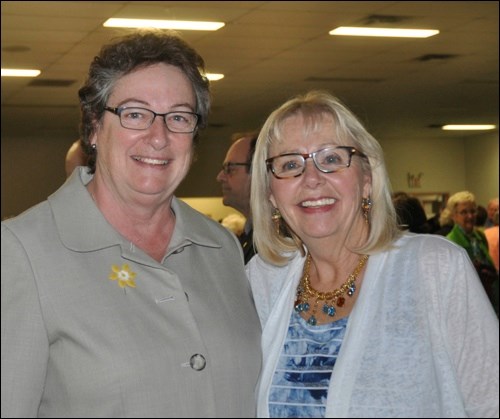 Prairie North Health Region board chair Bonnie O’Grady and Darlene Kingwell, manager of volunteer and spiritual services were at the Battlefords volunteer appreciation evening to honour the people who help build bridges between health care and the community.