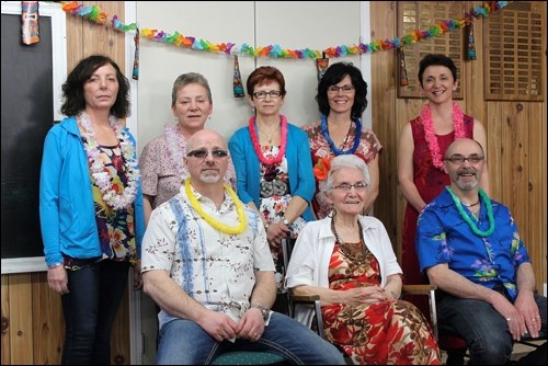 Birthday celebration guest of honour Yvette Lessard and her children: back row - Susan Ironstand, Claire Neovard, Annette Senger, Jackie Dyck and Yvonne Lacerte; front row - Ray Lessard, Yvette and Daniel Lessard. Photos submitted by Lorna Pearson