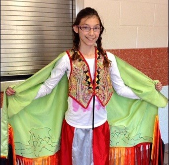 Nikita Larocque danced during Holy Family School’s aboriginal day.