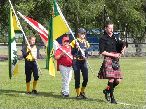 There was pomp and ceremony for the opening ceremonies of provincial ball tournaments hosted in Unity over the weekend.