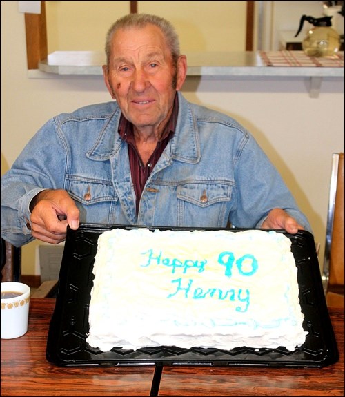 Henry Konopelski celebrates his 90th birthday with friends. Photos by Alan Laughlin