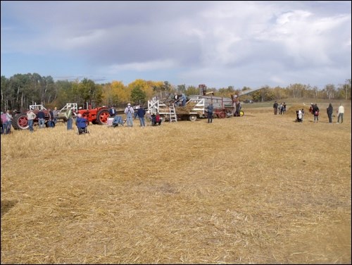 Threshing scene from Sept. 26 at Borden. Photos by Lorraine Olinyk