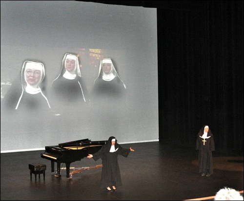 Some local “nuns” will be helping out with this Saturday’s Sing-a-Long-a Sound of Music, an interactive audience participation entertainment at the Dekker Centre. Photos by Jayne Foster