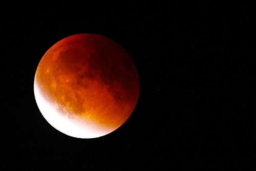 Blood Moon — Anand George captured this dramatic image of the Blood Moon that occurred Sept. 28 in the sky above the Battlefords. The camera’s shutter clicked just when the shadow of the Earth was slowly lifting off, exposing a small portion of the moon. The full moon was what is referred to as a Supermoon.