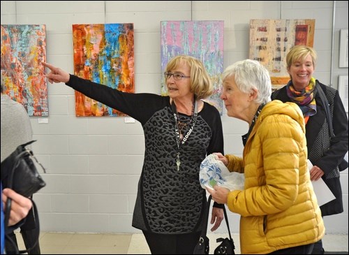 Rosemarie Stadnyk hosted an artist’s reception for her show From Clay to Canvas at the ARC in downtown North Battleford Wednesday. Photos by Jayne Foster