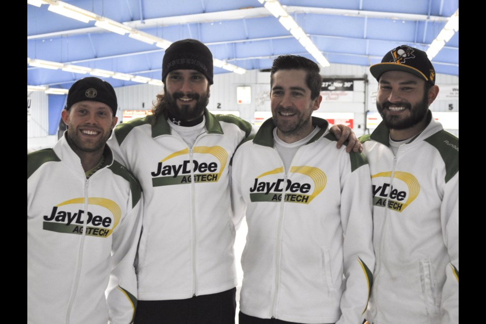 Team Heidt, with from left, Dustin Kidby, Matt Ryback, Brock Montgomery and Josh Heidt, won the World Curling Tour Classic at Estevan's Power Dodge Curling Centre on Monday.