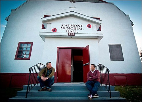 Crew members who helped create An Old Dance Hall with History outside Maymont Memorial Hall.