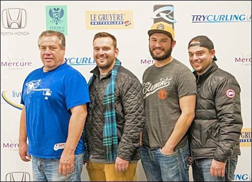 Team Heidt from Unity curled at the Mecure Perth Classic in Scotland recently. In the photo  Brad Hedit and sons Drew, Josh and Mitch Heidt. Photo submitted by Sherri Solomko