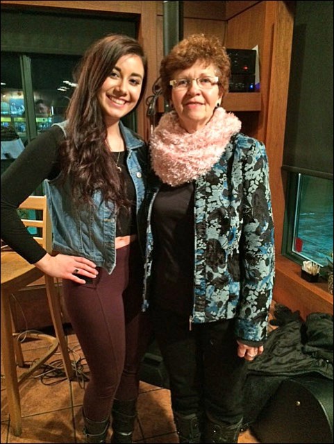 Songwriter and singer Shantala Poulin of Saskatoon and Elaine Woloshyn, her former voice and piano teacher. Photo submitted by Elaine Woloshyn