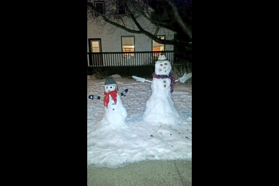 The warm weather Jan. 28 made way for numerous creations around Unity, including these fine fellows.