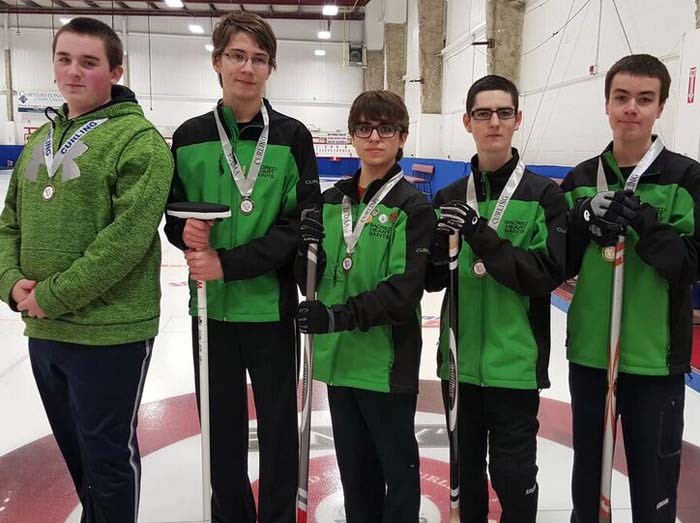 Sacred Heart boys: Austin Roberts, Kelton Chyz, Eliah Stephaniuk, Cordel Struble, Reese Kinaschuk.