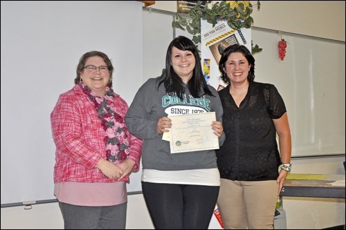 The Academic Award recognizing students with a strong academic record went to Breanne Kainberger, presented by President and CEO Tavia Laliberte and Director of Programs Melanie Roberts.