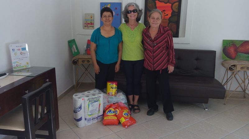 Joan Barron, centre, of Kamsack took this collection of toiletries and clothing to an orphanage located at Puerto Vallarta, Mexico in January, marking the fourth time she has taken donations for children in that country.