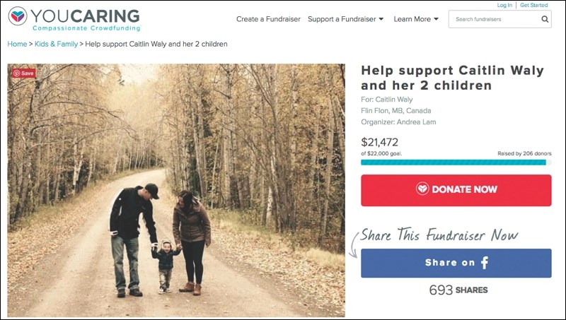 The crowdfunding site for Caitlin Waly and family.