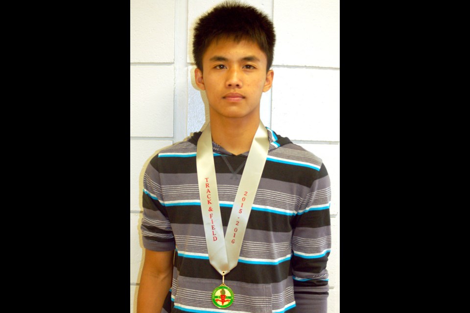 Sean Paligan of Preeceville won a gold medal in the midget relay of the provincial track and field competition in Regina on June 3 and 4.