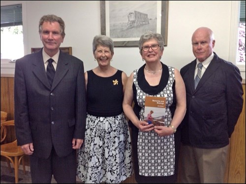 Children of the late Edna Moldon who gathered in Meota June 25 included Allan Moldon, Lenora Moldon, Marion Delaney and John Moldon. Photo submitted by Lorna Pearson