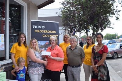 The Crossroads Credit Union donated to the Canora Children’s Centre as part of its community fund. From left, were: Tracy Heshka, Courtlyn Heshka, Carmen Born, Arlette Bogucky, Leanne Woloshyn, Allan Wonsiak, Emma Owen, and Valerie Ritchie.