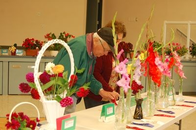 Mary and Alex Radawetz looked over the many different flowers displayed at the Sturgis Horticultural show on August 10.