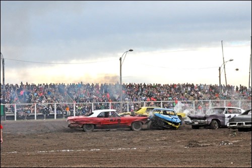 A Smashing Good Time — A packed crowd took in the demolition derby Friday, Aug. 19. The fan-favourite event, followed by fireworks, marked the end of the annual Northwest Territorial Days presented by Battlefords Agricultural Society. Photos by Shannon Kovalsky