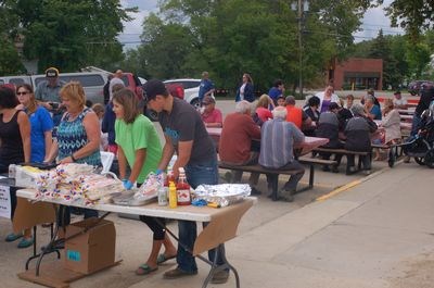 The Preeceville and District Health Action committee helped serve hamburgers during the Preeceville Archery  Products fundraiser on August 26.