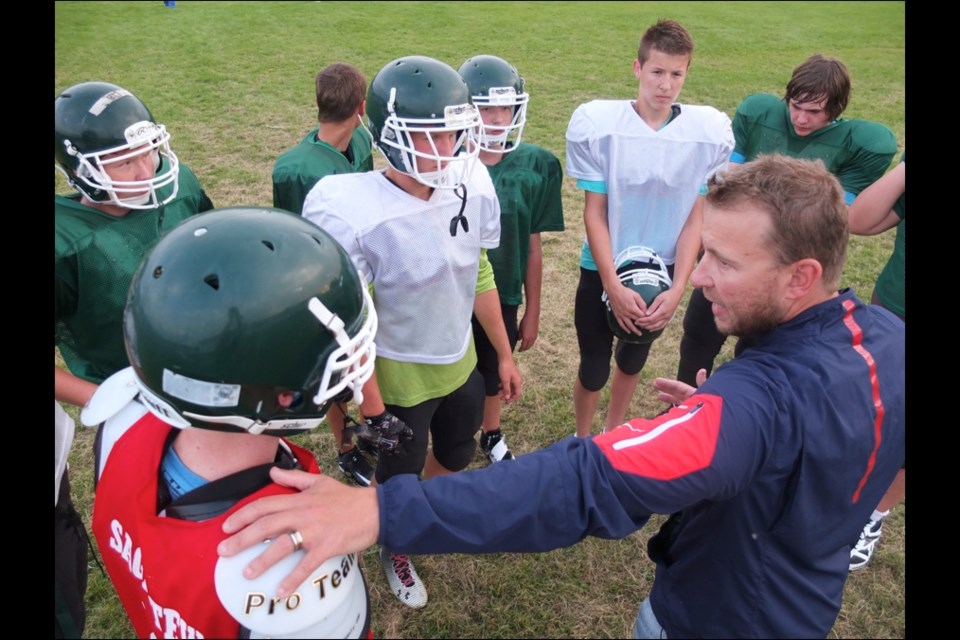 Head coach Ryan Karakochuk outlines a drill.