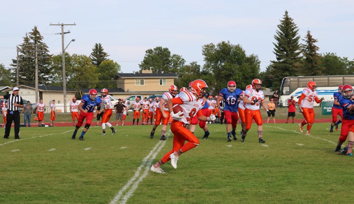 On the run The Yorkton Regional High School Raiders football team was on the road in Swift Current last week to open the new season. The Colts were not amiable hosts though, throttling the visiting Raiders 40-7.