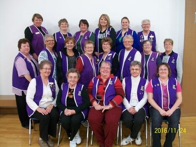 Preeceville and District Lioness Club members, from left, are: (Back row) Dianne Kudeba, Lori Wolowski, Deloras Orban, Candace Kuta, Shannon Nelson and Ollie Maksymiw; (middle) Carol Gawrelitza, Peggy McLelland, Barb Gulka, Olga Kuzminski, Judi Zaharia, Shirley Pankratz, Dianne Law and Stella Gulka, and (front) Bea Sekel, Mary Petrowski, Maureen Johnson, Violet Chornomitz and Heather Gawrelitza.