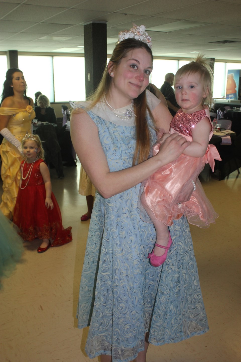 Mallory Cappelle, left, and Lexington Beaudry were all dressed up for the Princess Ball.