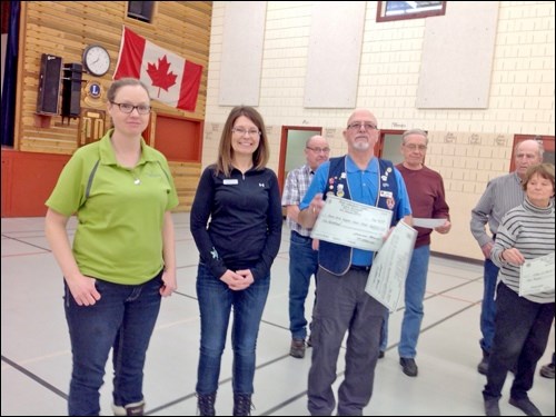 Tanya Gaunsauge and Susan of the Girls Club accepting a cheque. Photos by Lorna Pearson