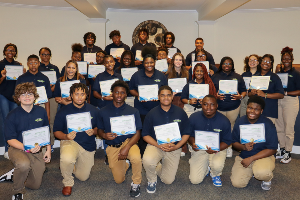 The Statesboro Youth Connect Summer 2023 program graduates. (Photo sourced from City of Statesboro Government Facebook Page.)