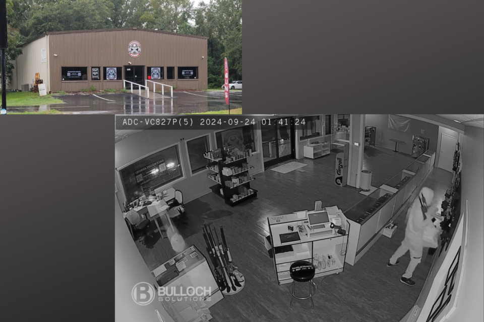 The theft occurred overnight Tuesday at the Backwoods Armory on Highway 80 in Brooklet. | Photos: DeWayne Grice / ATF