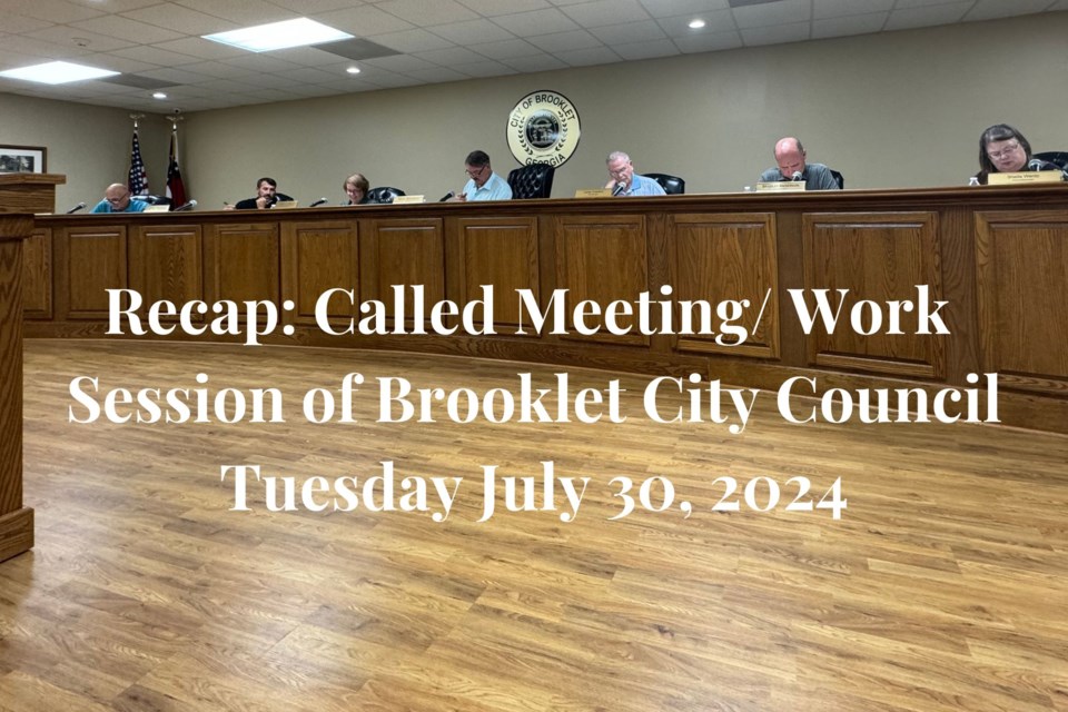 called-meeting-work-session-brooklet-city-council-tuesday-july-30-2024