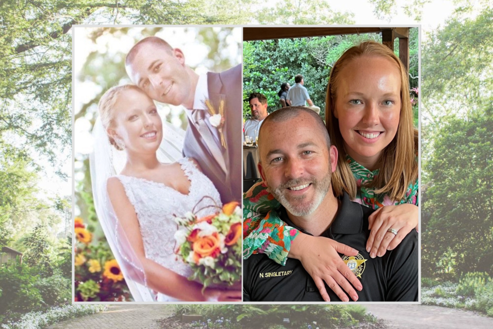 Nathan & Sarah Singletary, married October 6, 2012 at the Garden and pictured May 2, 2024 at the dinner