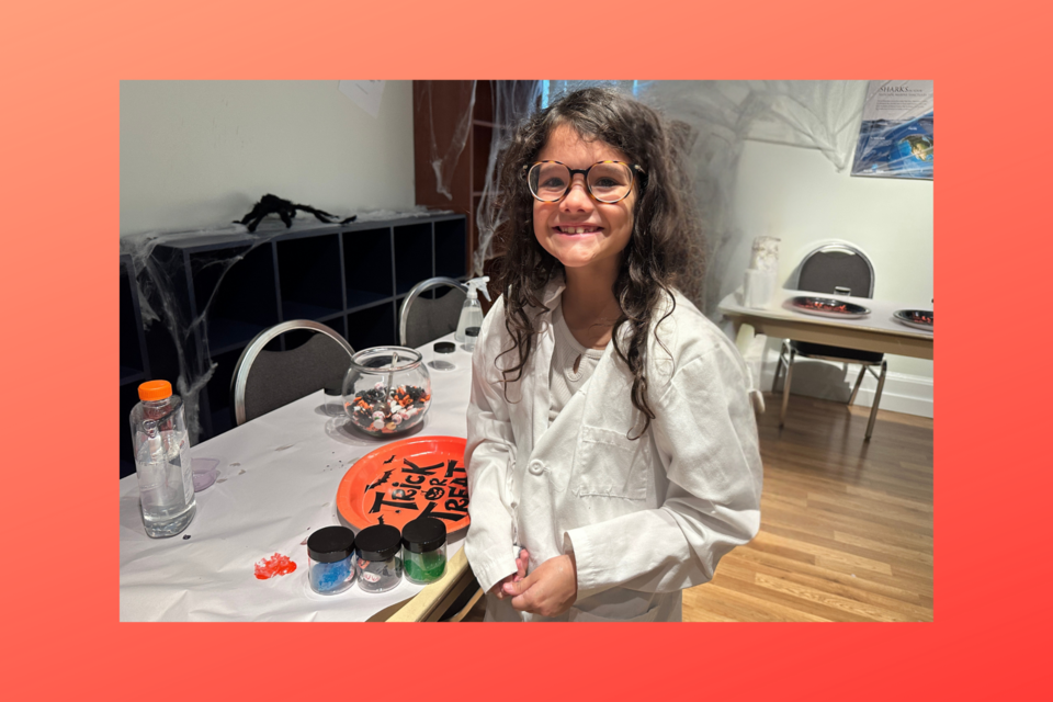 Mad scientist Harper S. at the Monsters and Mad Scientists week at the Georgia Southern Museum October 2024 | Jordan Wilburn