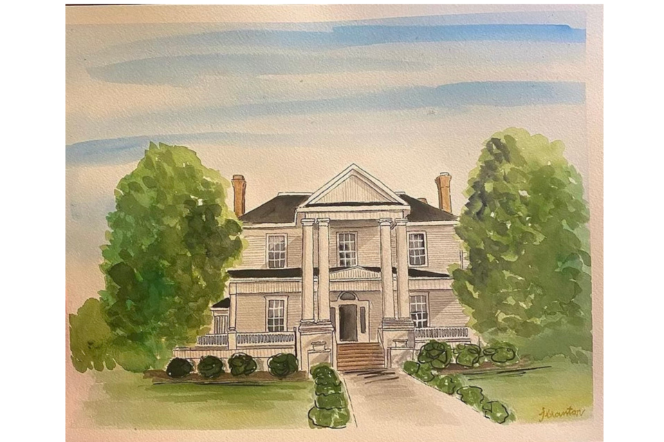 Jessica's commissioned watercolor of a famous Statesboro landmark on Savannah Avenue | Jessica Blanton Art