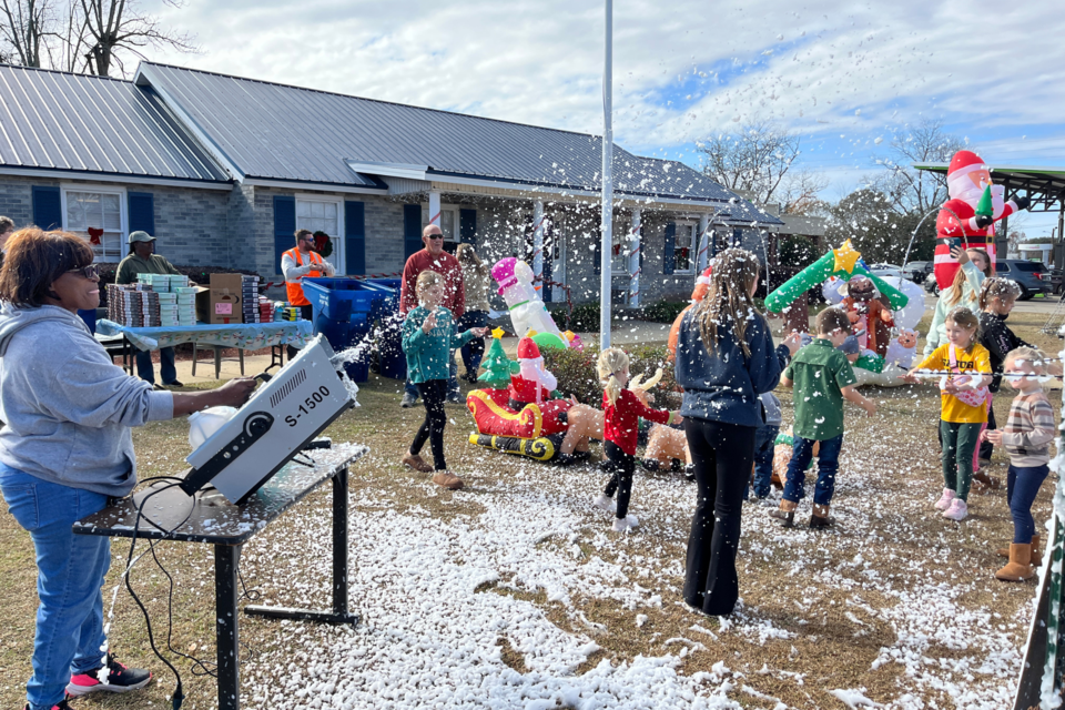 Snowing in Portal isn't a usual sight, but it was sure welcomed by the kids.