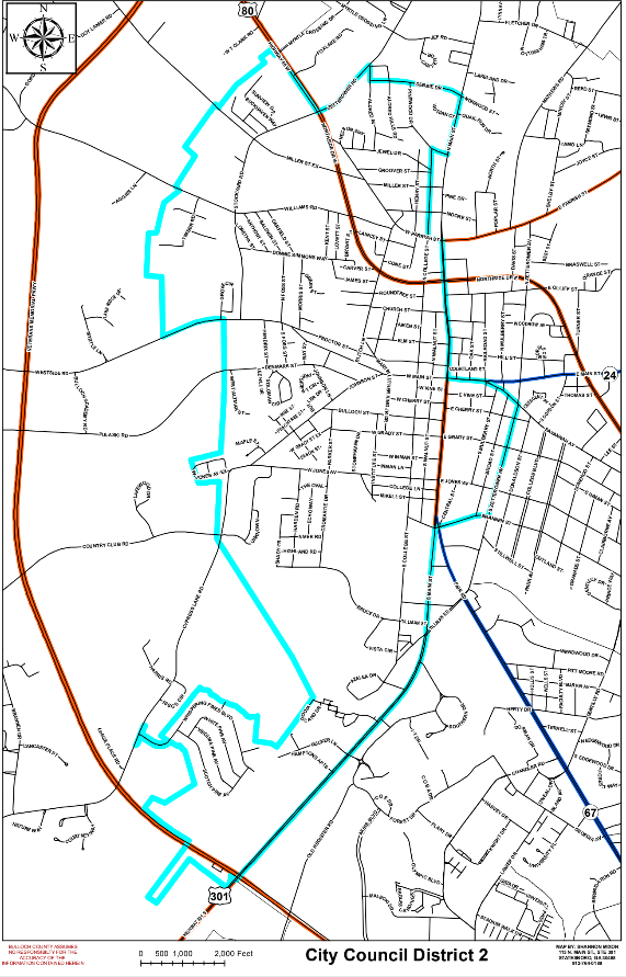 statesborocitycouncildist2-2023map