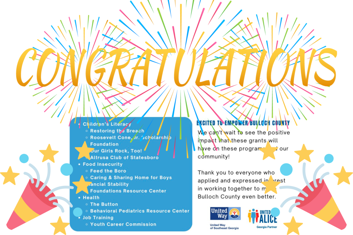 Congratulations to the 10 recipients of the ,500 Empower Bulloch Mini-Grant from United Way!