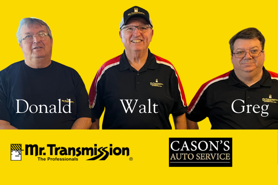 (L-R) Donald Harrison, Walt Cason, Greg Hendrix. Over 150 years of experience in auto repair in this photo