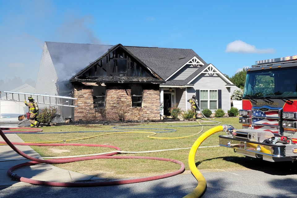 Statesboro home damage by fire