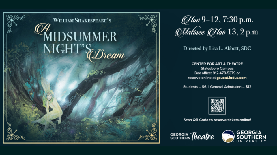 Georgia Southern Theatre performs Shakespeare’ Midsummer Night’s Dream.